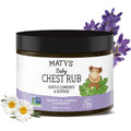 Matys Baby Chest Rub front view of four point five ounce tub showing soothing congestion relief formula