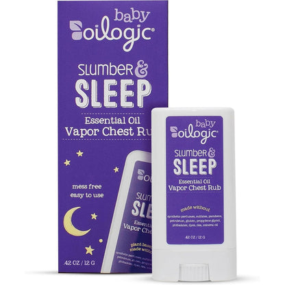 Oilogic Slumber and Sleep Chest Vapor Rub Stick front view packaging for babies