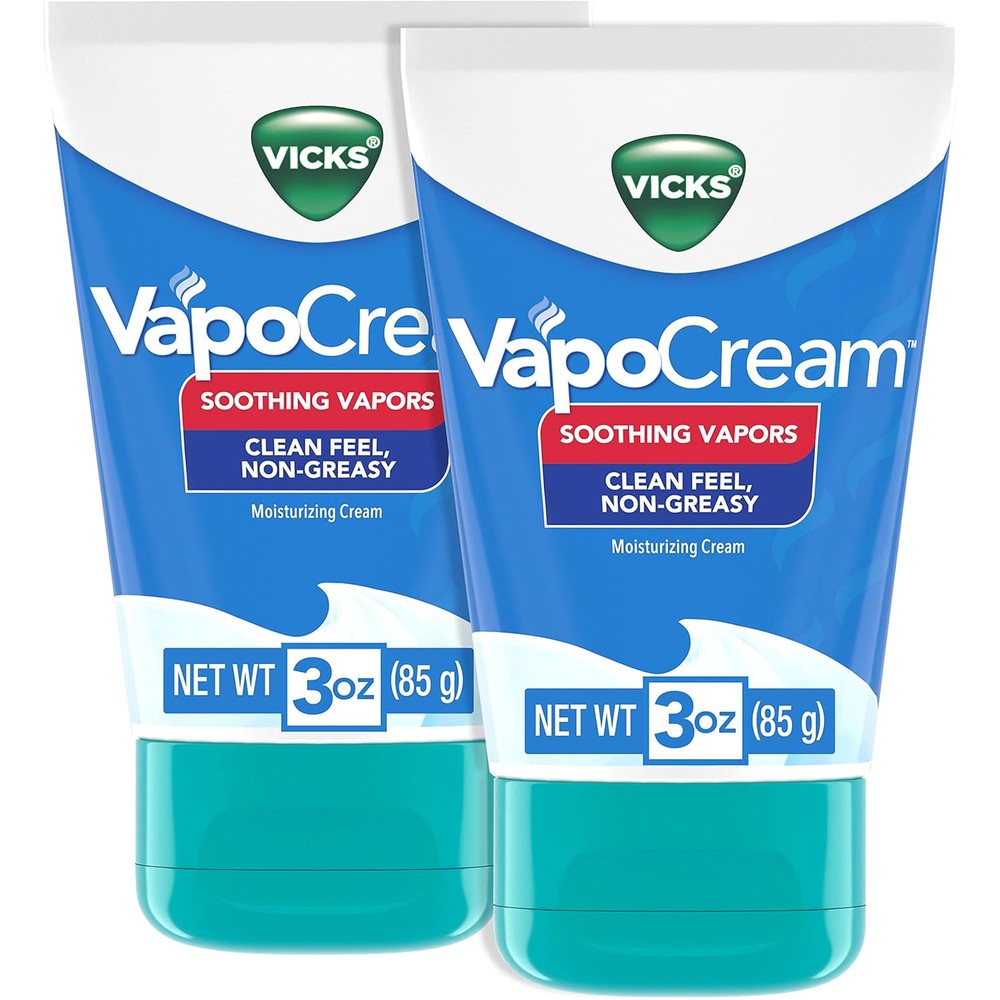 Vicks VapoCream twin pack front view authentic imported moisturizing vapor cream tubes