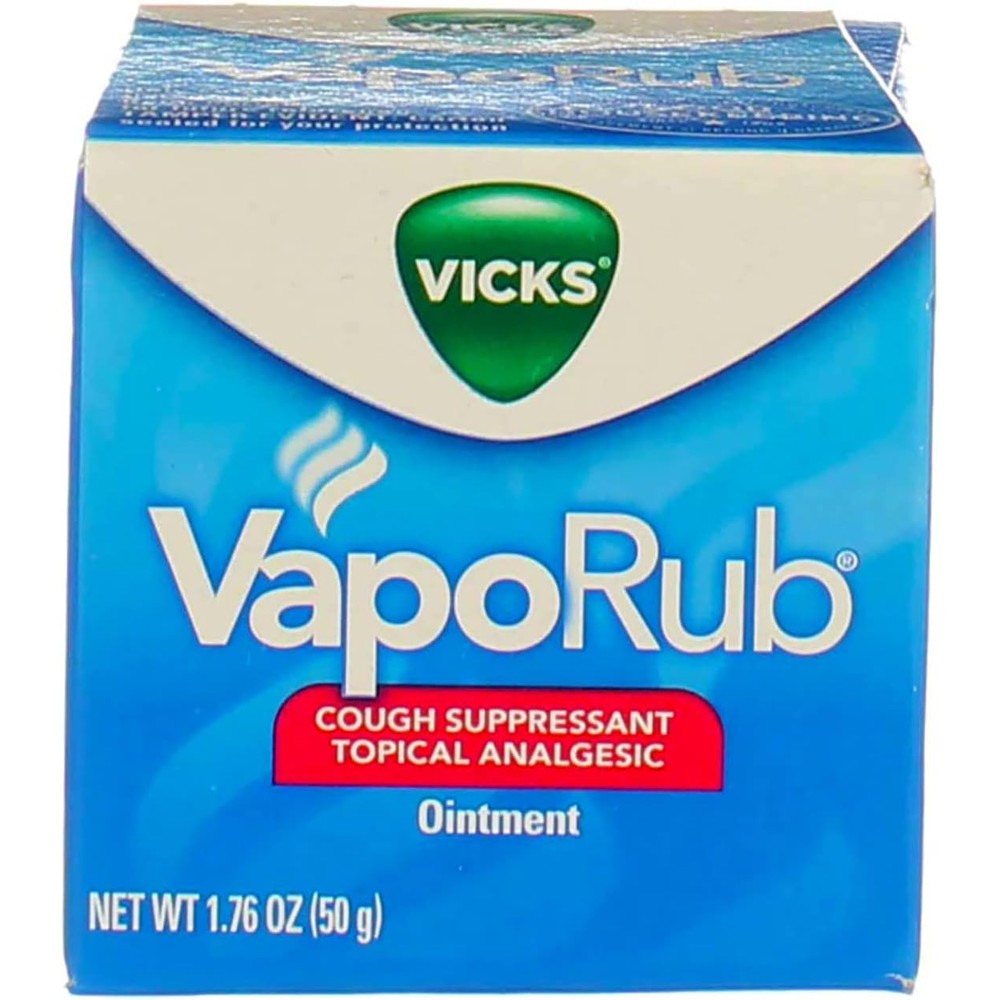 Vicks VapoRub topical analgesic ointment pack of two front view for cough relief