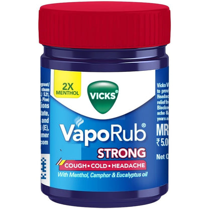 Vicks VapoRub Xtra Strong 50ml front view jar for cough and cold relief.