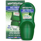 Mentholatum No Mess Vaporizing Rub front view of roll on bottle for cough relief