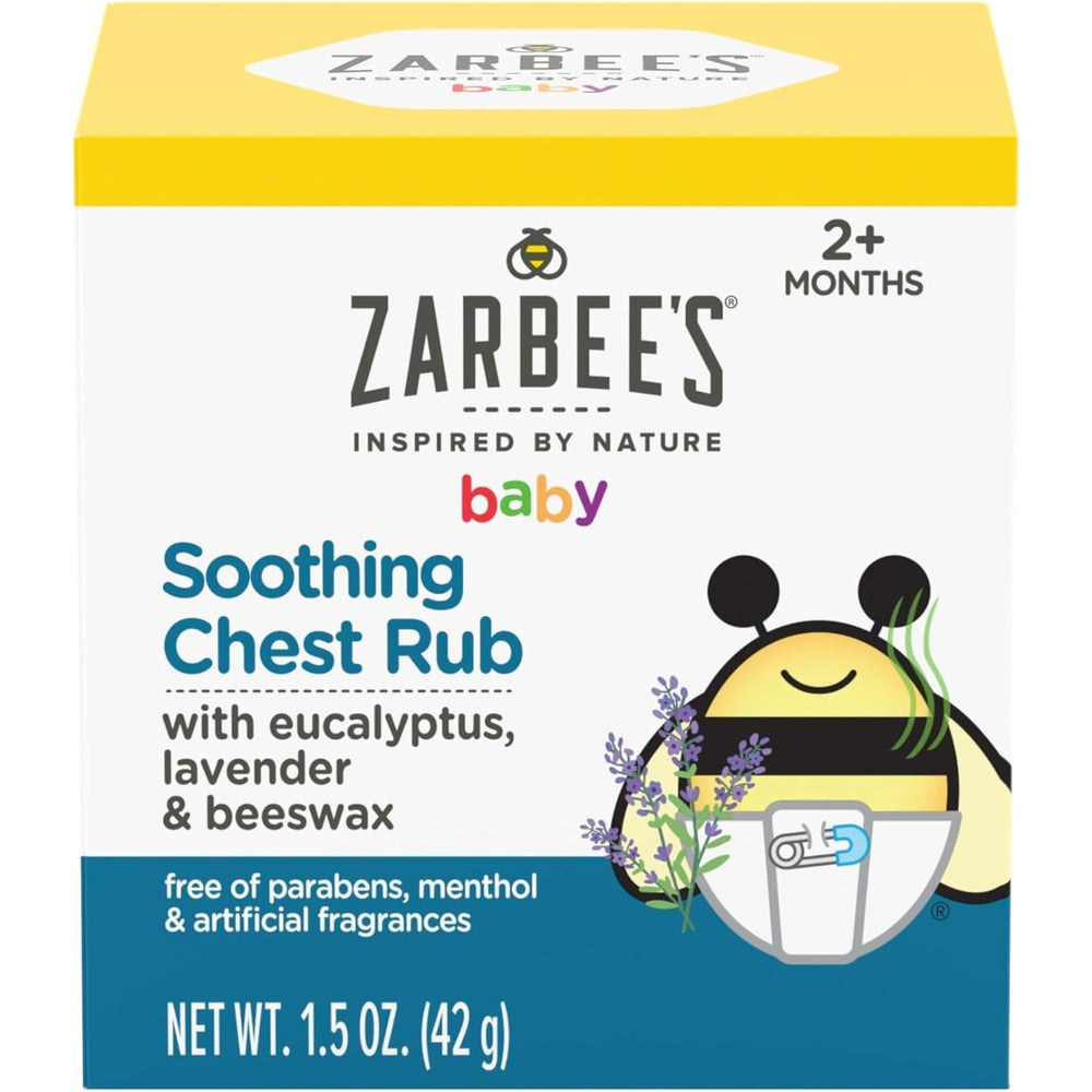 Zarbee's Baby Soothing Chest Rub 1.5 Ounce front view jar for infant care