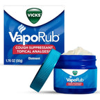 Vicks VapoRub Original Cough Suppressant Ointment 1.76 Ounce front view jar for cold relief