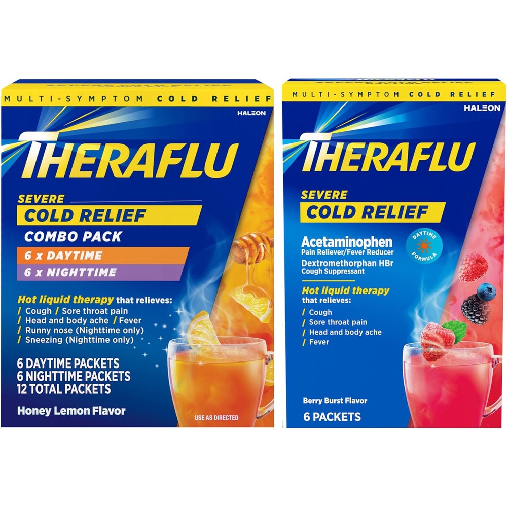 Theraflu Combo Daytime and Nighttime Severe Cold Relief box front view