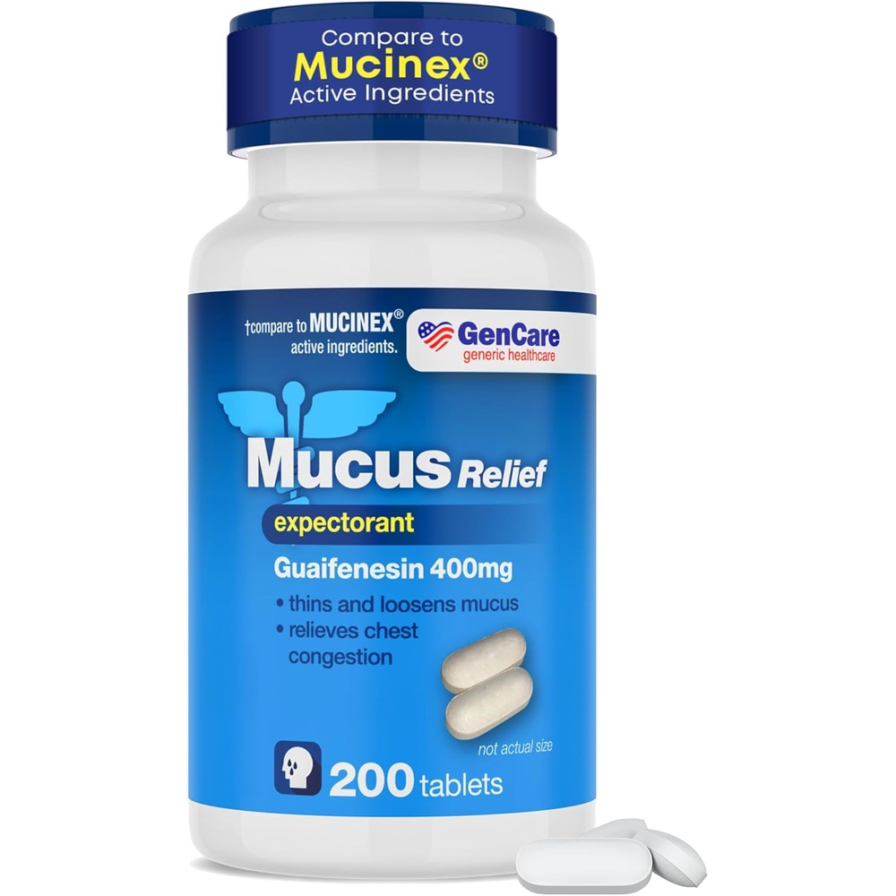 GenCare Mucus Relief Expectorant Guaifenesin 400 mg front view bottle