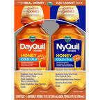 Vicks DayQuil and NyQuil Severe Honey Flavor Co-Pack liquid cold medicine front view
