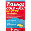 Tylenol Cold Plus Flu Severe medicine caplets front packaging for multi symptom cold relief
