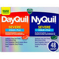 Vicks DayQuil and NyQuil Severe combo pack front view for maximum strength cold relief.