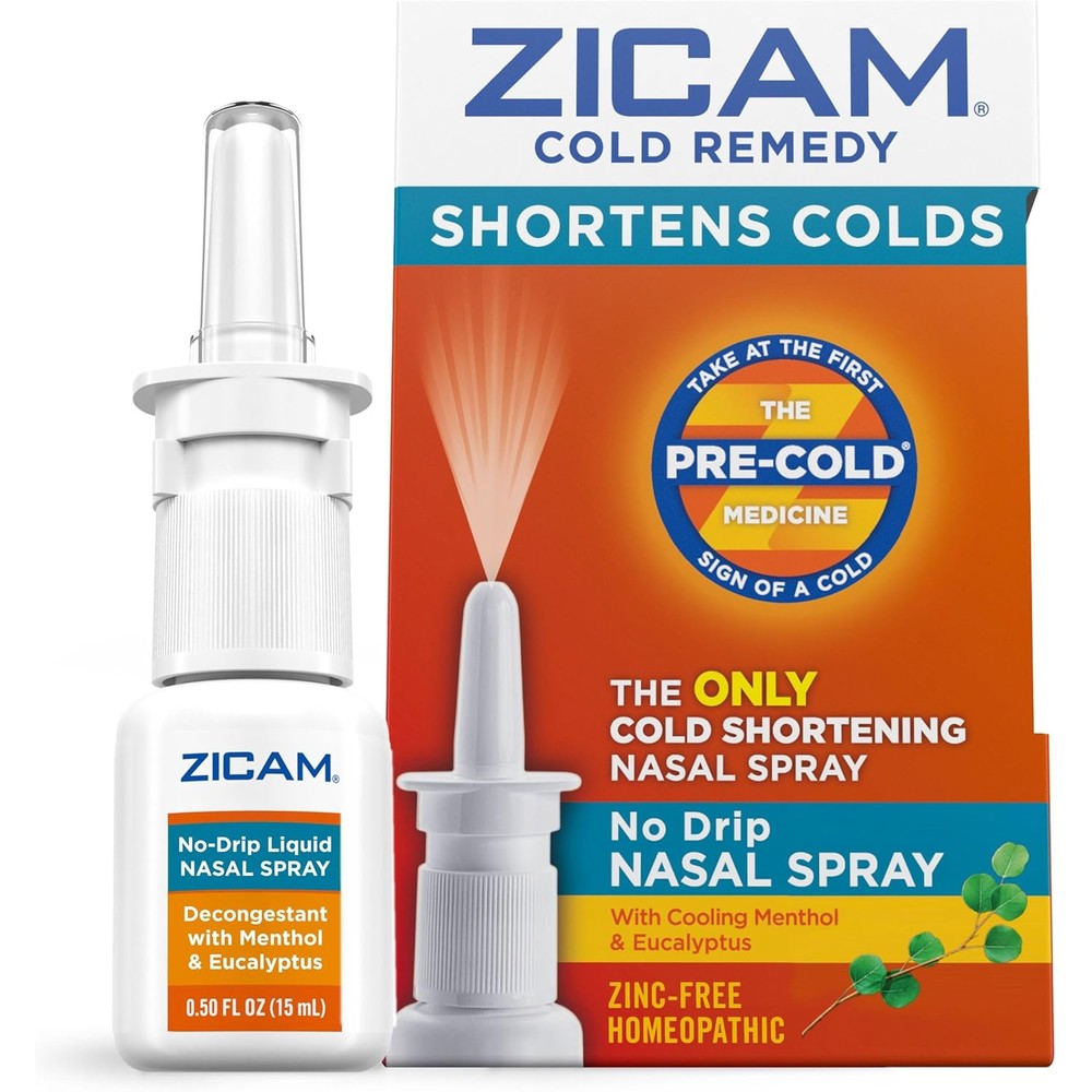 Zicam Cold Remedy No-Drip Nasal Spray front view package box for congestion relief