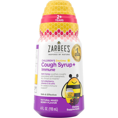 Zarbee's Children's Daytime Honey Cough Syrup 4 fluid ounces front packaging bottle view