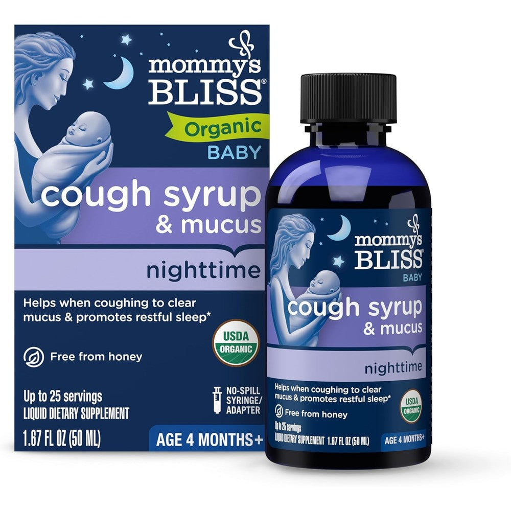Mommy's Bliss Organic Baby Cough Syrup and Mucus Night Time 1.67 fl oz bottle