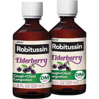Robitussin Maximum Strength Elderberry Cough plus Chest Congestion DM two bottle pack front view