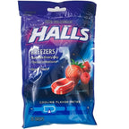 Halls Breezers Cool Berry throat drops pack of three front view for sore throat relief