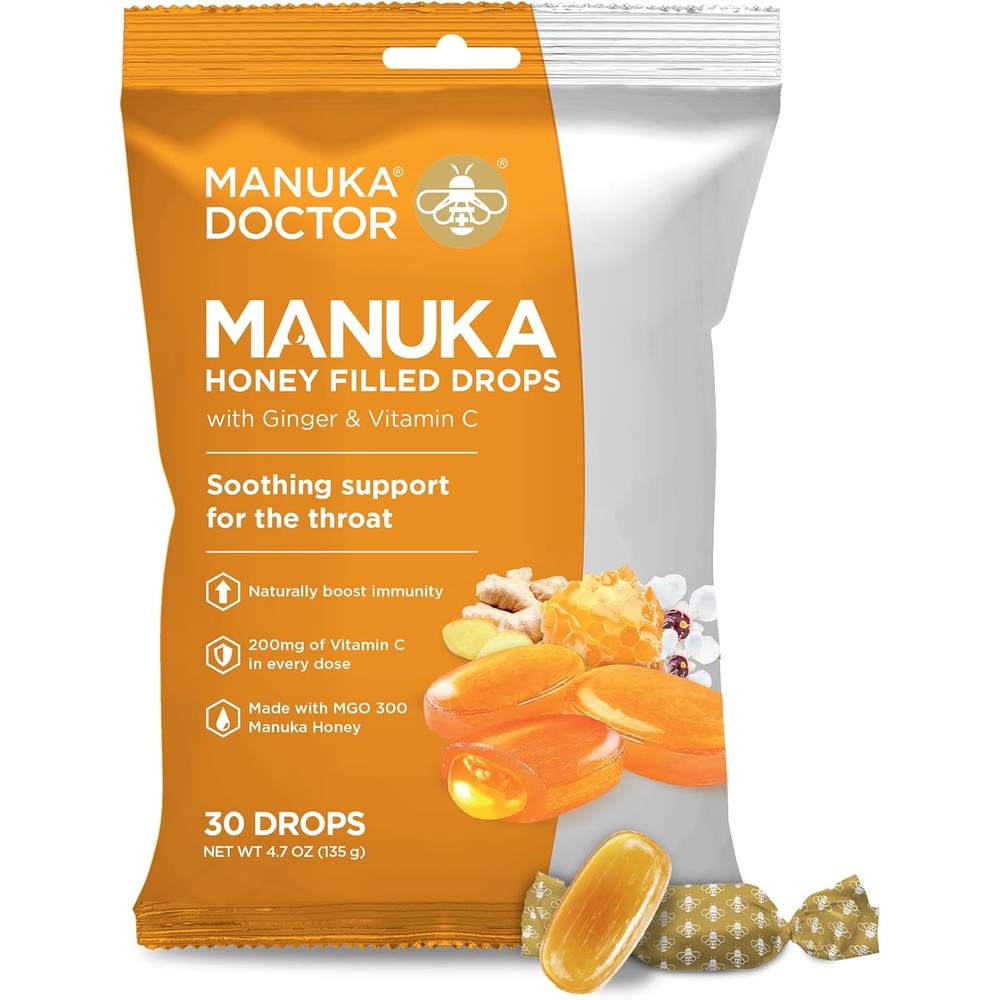 Manuka Doctor Manuka Middles throat lozenges 30 count bag front view