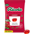 Ricola Cherry Throat Drops 45 Count front packaging view