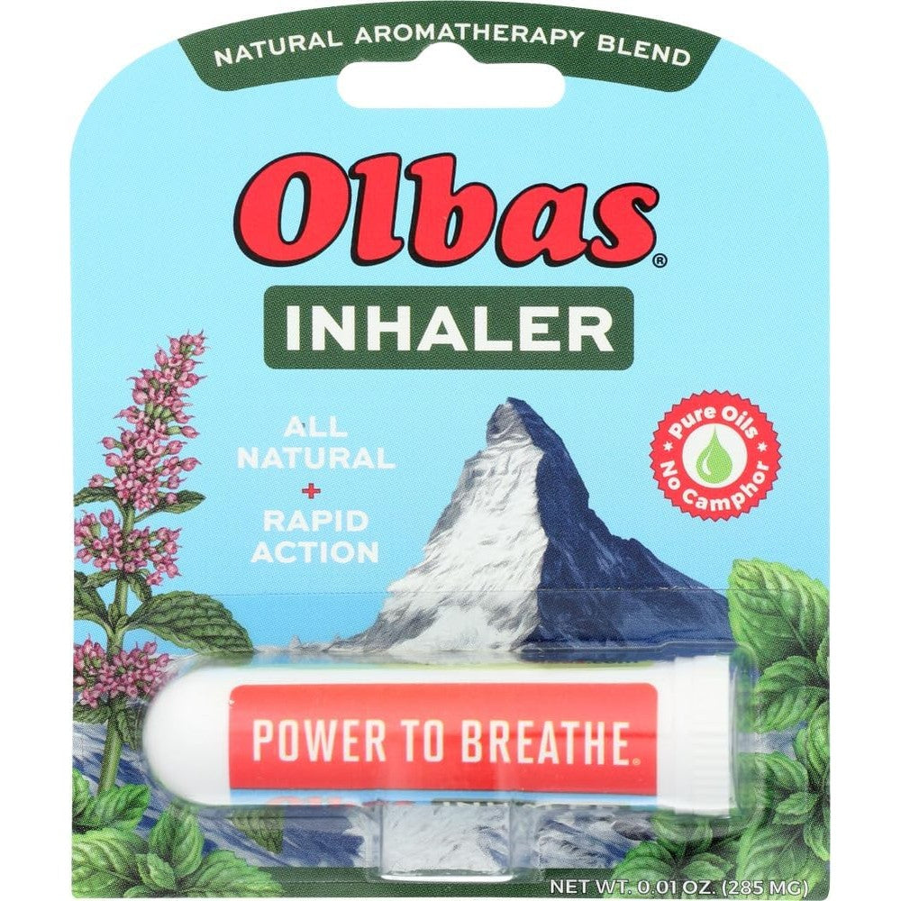 Olbas Aromatic Inhaler 6 pack front view showing packaging for clear breathing
