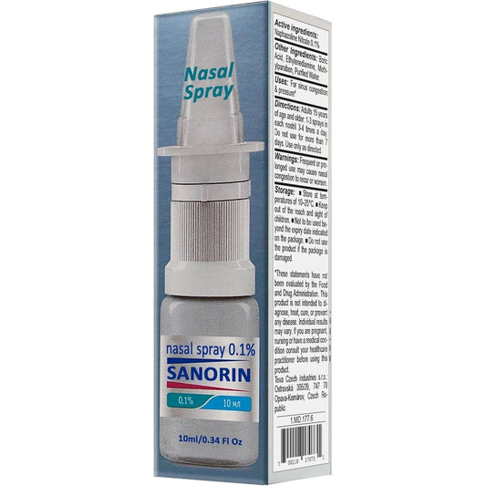 Caredura Sanorin nasal spray front view for fast sinus relief