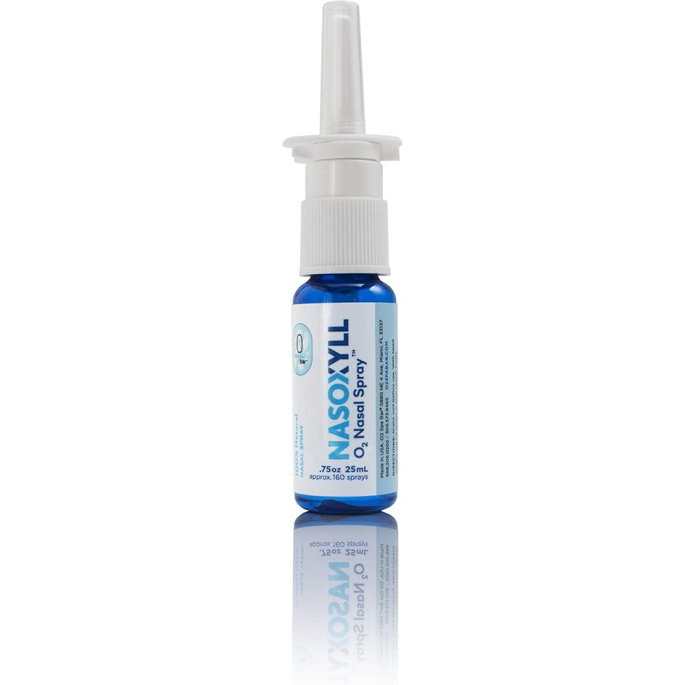O2 Spa Bar Actifit Nasoxyll All Natural Nasal Spray front view bottle for natural congestion relief.