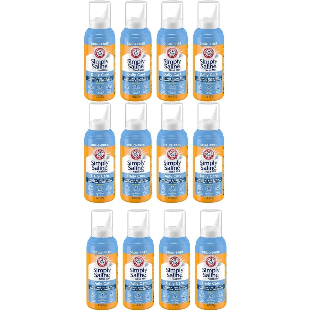 Simply Saline Instant Relief Nasal Mist 4.25 Ounce front view bottle for natural allergy relief