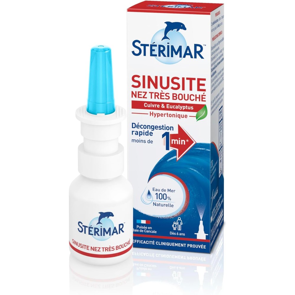 Sterimar Stop and Protect Cold and Sinus Relief 20ml bottle front view for rapid nasal congestion relief