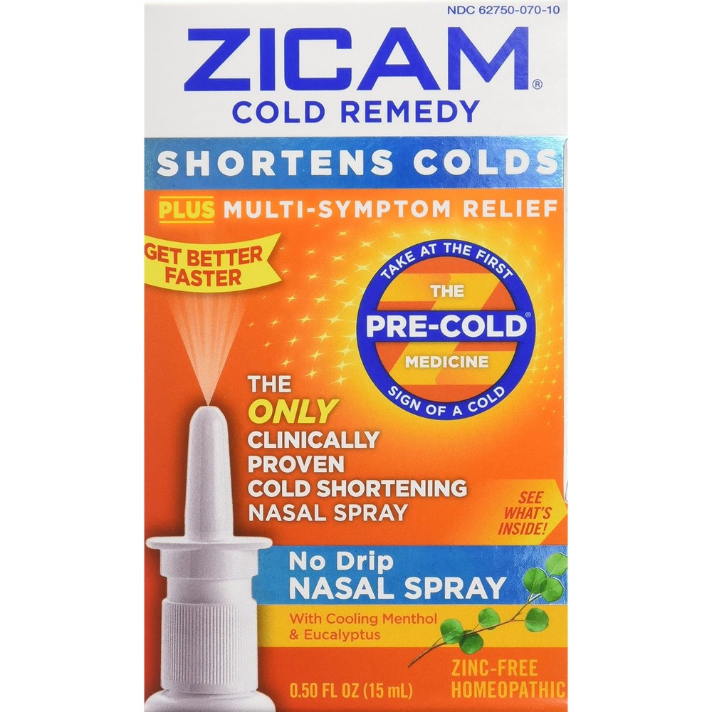 Zicam Cold Remedy No Drip Nasal Spray twin pack front view for cold shortening relief