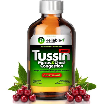 Reliable-1 Laboratories Tussin Adult Strength Mucus and Chest Congestion Relief liquid expectorant front view
