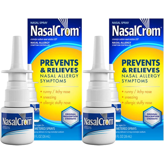 NasalCrom Nasal Spray Allergy Symptom Controller packaging front view for allergic rhinitis relief