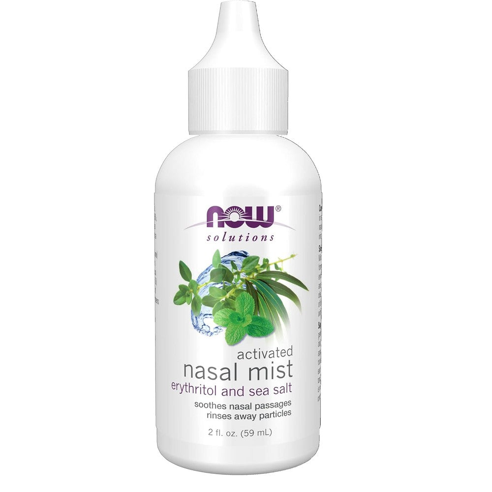 NOW Foods Solutions Activated Nasal Mist front view showing packaging details