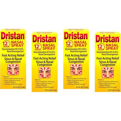 Dristan 12 Hour Nasal Spray front view bottle packaging for fast acting sinus congestion relief
