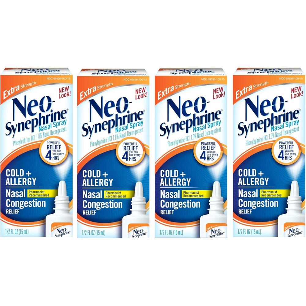 Neo-Synephrine Extra Strength Nasal Spray front view package for sinus congestion relief