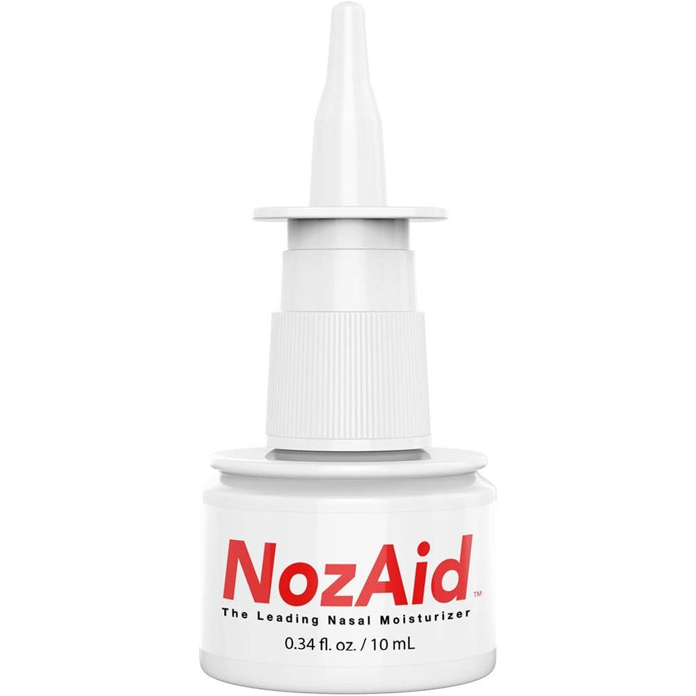 NozAid Nasal Moisturizer Spray 0.34 ounce front view showing packaging details for dry nose relief.