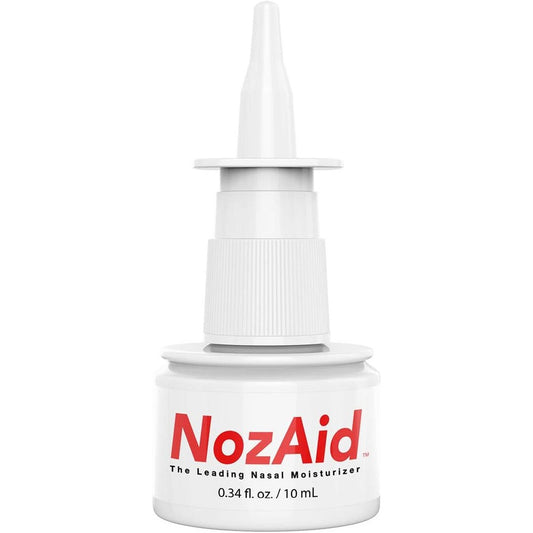 NozAid Nasal Moisturizer Spray 0.34 ounce front view showing packaging details for dry nose relief.