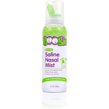 Boogie Baby Saline Nasal Spray Mist front view bottle for infant congestion relief
