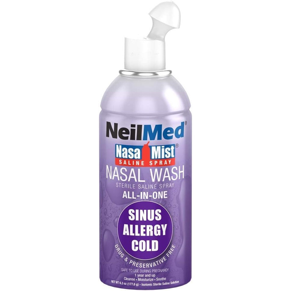 NeilMed NasaMist All in One Saline Spray front view for nasal congestion relief