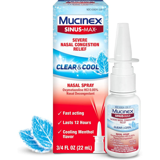 Mucinex Sinus Max Severe Nasal Congestion Relief cooling spray front view packaging
