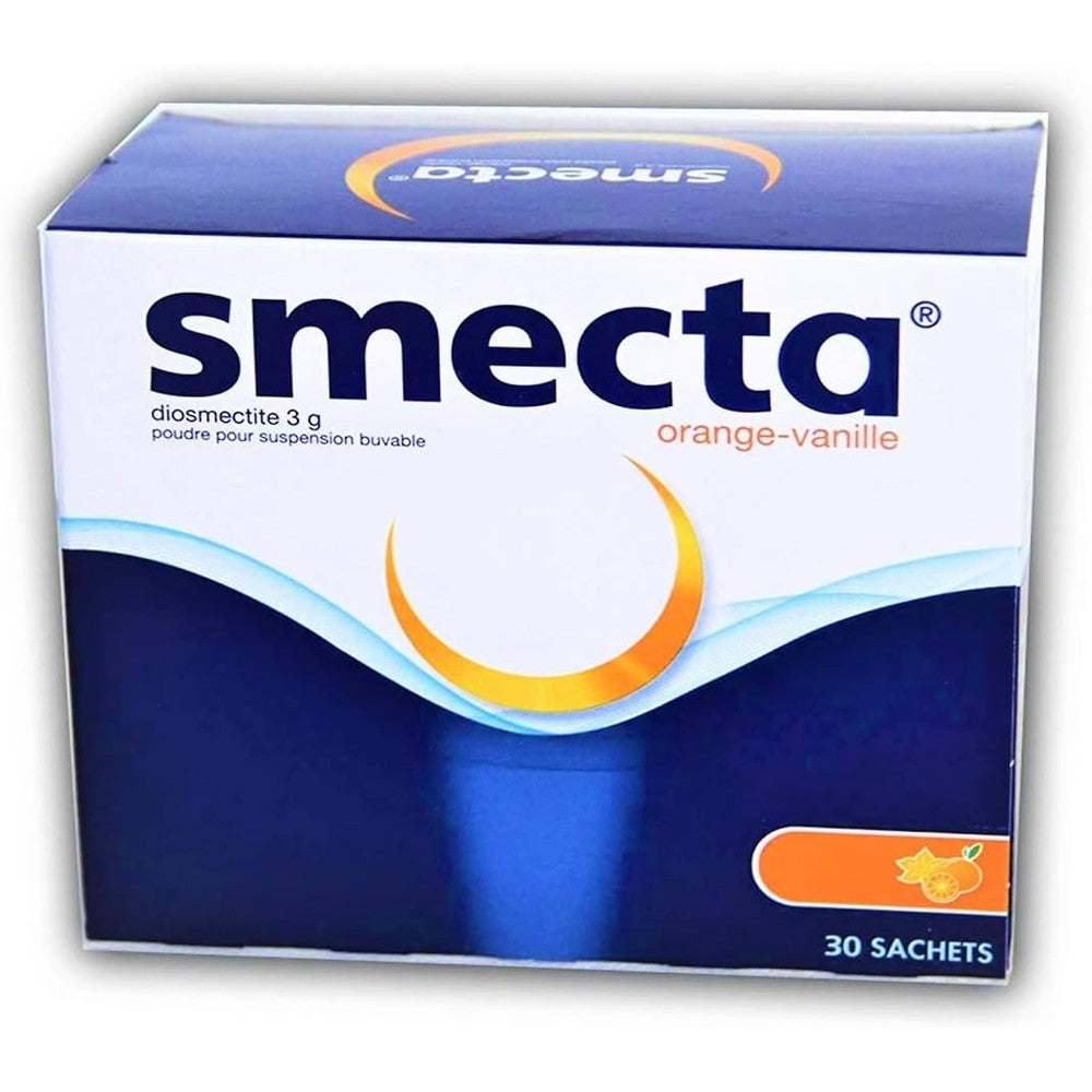 Ipsen Pharma Smecta sachets box front view for diarrhoea relief