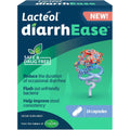 LactÃ©ol DiarrhEase 24 count front box view postbiotic digestive supplement for occasional diarrhea relief