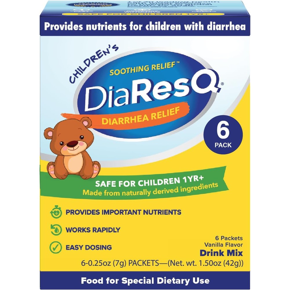DiaResQ Diarrhea and Immune Support children colostrum drink mix front view