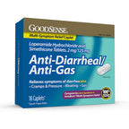 GoodSense Loperamide Hydrochloride and Simethicone Tablets front packaging