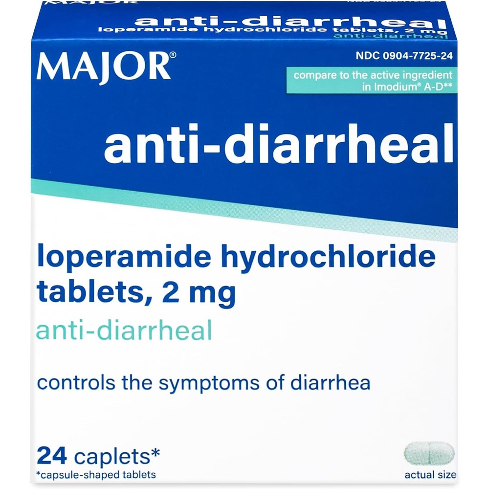 Berkley Jensen Anti Diarrheal Medicine front packaging showing twenty four count box