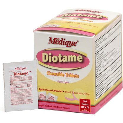 Medique Diotame chewable tablets front of box packaging