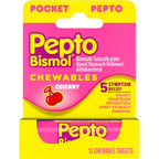 Pepto-Bismol Cherry Chewable Tablets front view