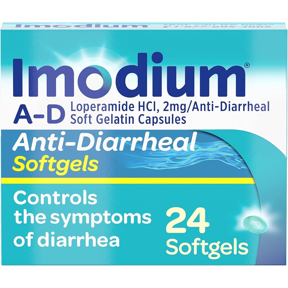 Imodium A-D Fast-Acting Anti-Diarrheal Softgels 24 count front view