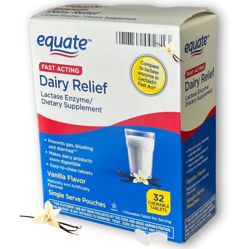 Fusion Shop Store Dairy Pills front view package of lactose intolerance chewable tablets