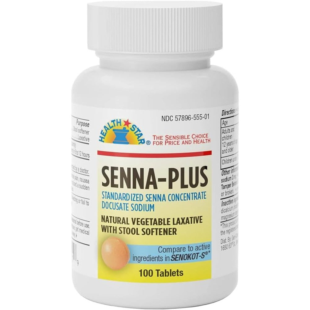 GeriCare Senna Plus natural vegetable laxative bottle front view