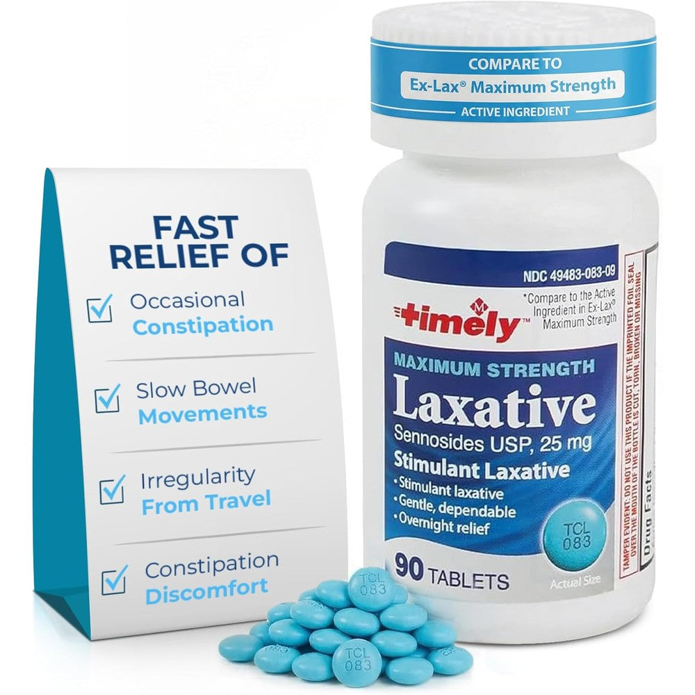 Time Cap Labs Timely Max Laxative 90 tablets bottle front view