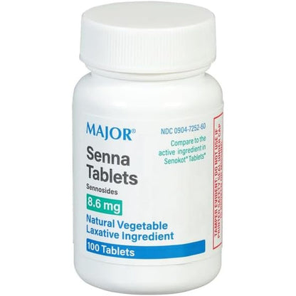 Major Senna 8.6 mg Natural Vegetable Laxative Tablets front view