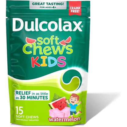Dulcolax Kids Saline Laxative Soft Chews Watermelon front view