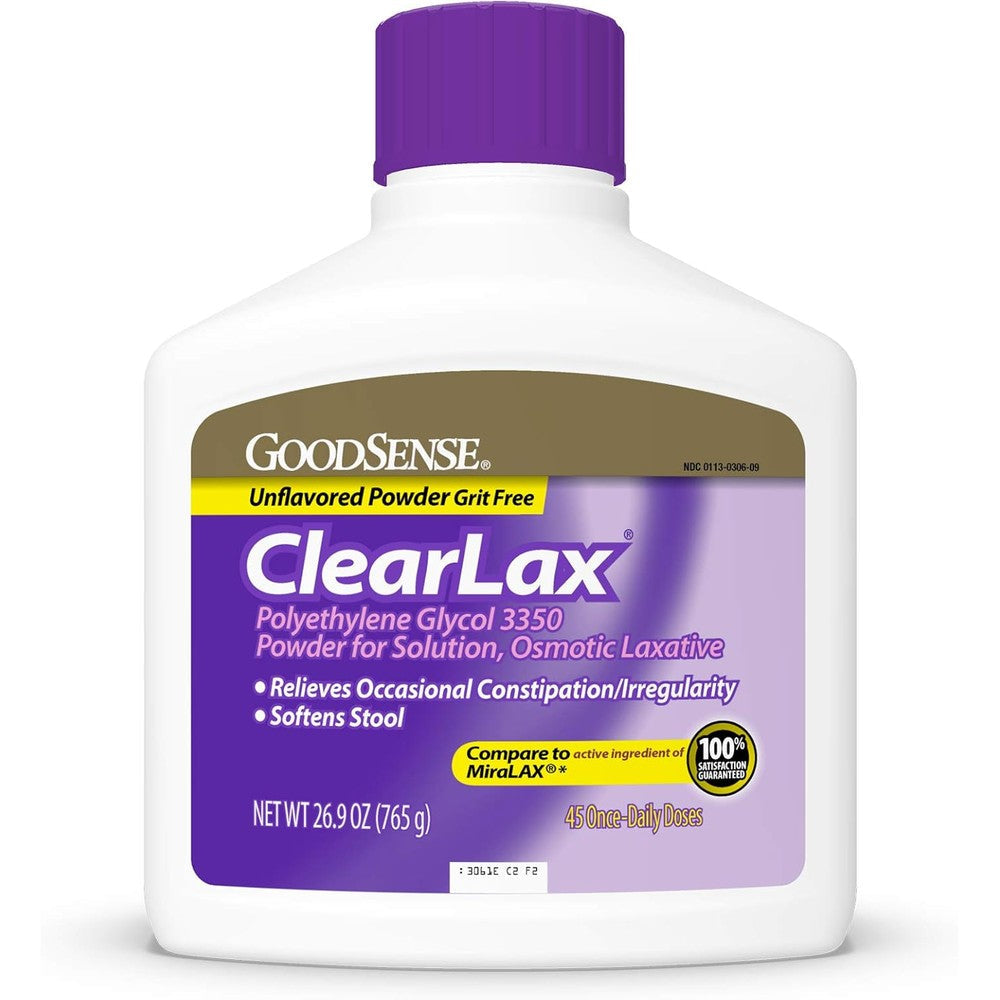 GoodSense Polyethylene Glycol 3350 bottle front view